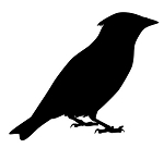 Waxwing Silhouette Decal Sticker